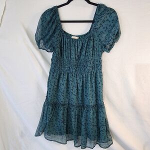 Indulge Teal Floral Mini Dress